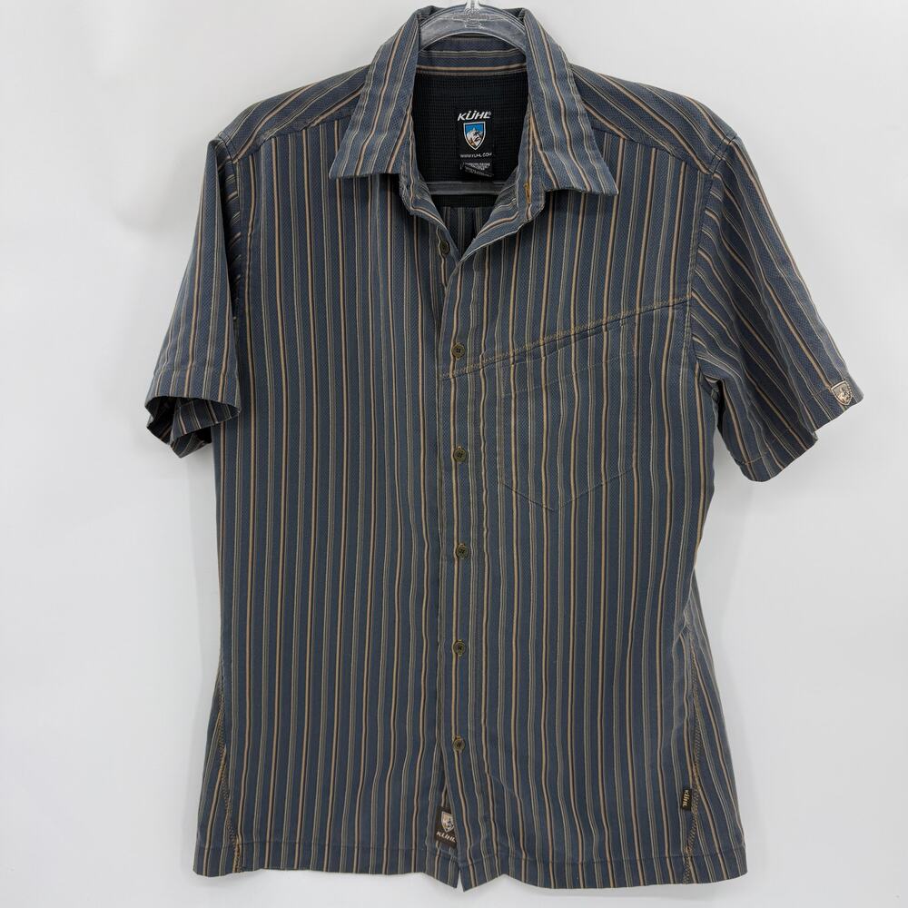 KUHL Shirt Short Sleeve Lightweight Mens Size M Casual Button Up UPF Quick Dry